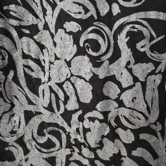 KATE HILL Black Grey Long Sleeve Shirt Top Womens Size PETITES PM Medium - Picture 2 of 10